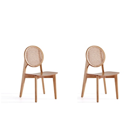 Manhattan Comfort Versailles Round Dining Chair in Nature Cane, Set of 2 DCCA11-NA